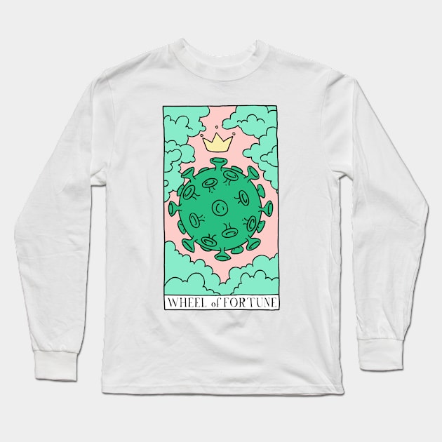 Wheel of Covid Fortune Tarot Card Long Sleeve T-Shirt by crazypangolin